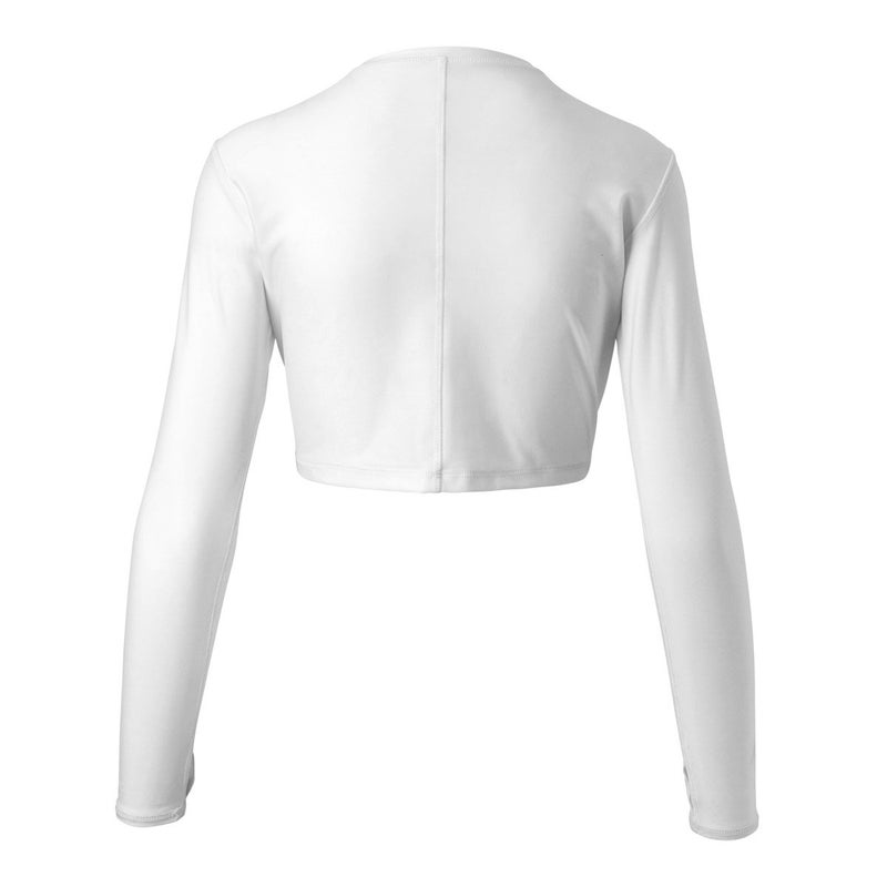 UV Skinz Active Zip Up Rash Guard for Women - Cropped Long Sleeve Swim Jacket with UPF 50+ Sun Protection - Quick-Dry Full Zip Front Swim Top for Surfing, Swimming and Water Sports (White, Medium) - Image 2